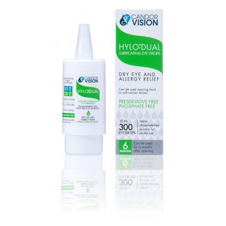 CandorVision HYLO-DUAL Lubricating Eye Drops, 300 Drops - 10ml